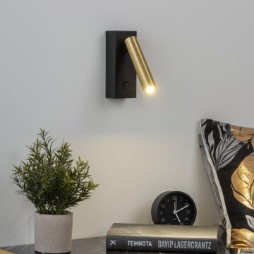 Brilagi - LED Sienas starmetis MAYA LED/3W/230V 4000K melna/zelta