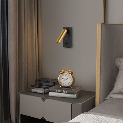 Brilagi - LED Sienas starmetis MAYA LED/3W/230V 4000K melna/zelta