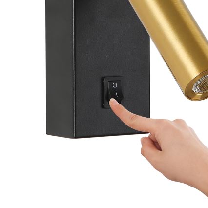 Brilagi - LED Sienas starmetis MAYA LED/3W/230V 4000K melna/zelta