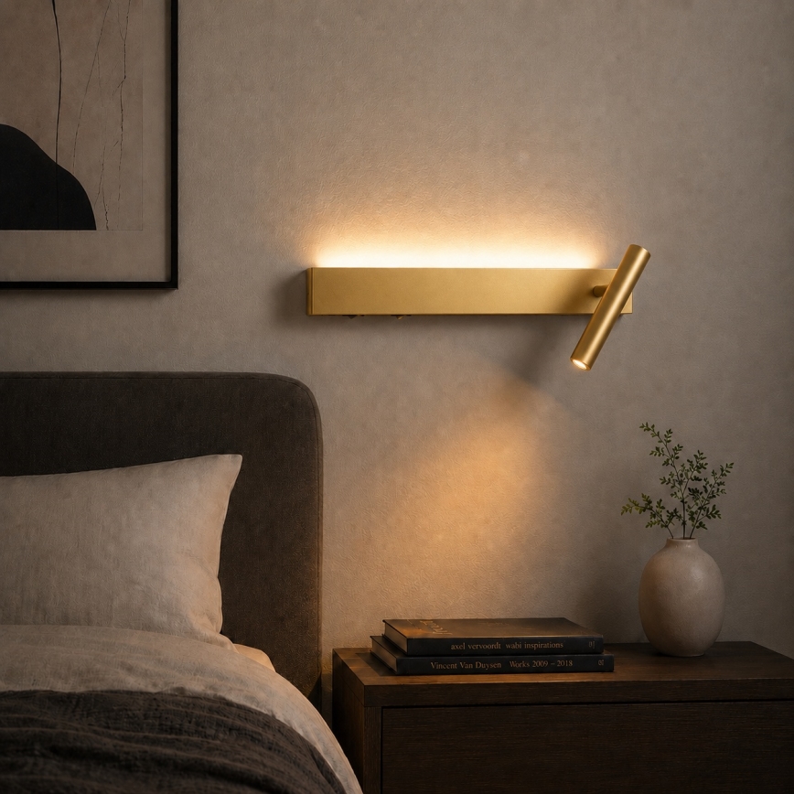 BRILAGI - LED sienas virziena gaismeklis ARLIX LED/3W/230V + LED/7W zelta CRI 90