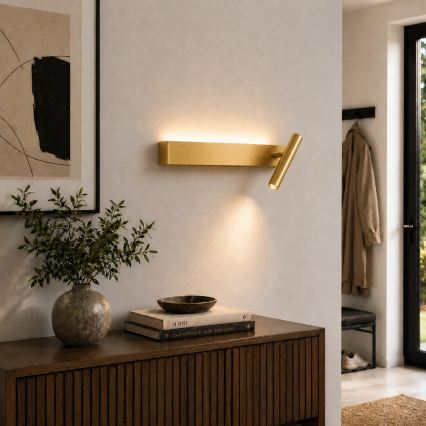 BRILAGI - LED sienas virziena gaismeklis ARLIX LED/3W/230V + LED/7W zelta CRI 90