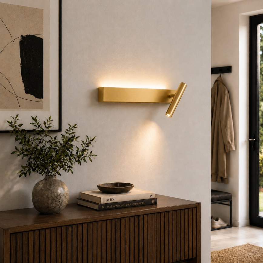 BRILAGI - LED sienas virziena gaismeklis ARLIX LED/3W/230V + LED/7W zelta CRI 90