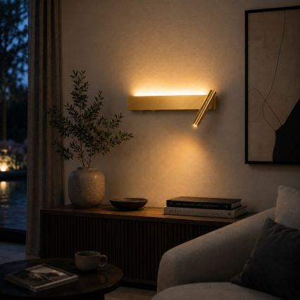 BRILAGI - LED sienas virziena gaismeklis ARLIX LED/3W/230V + LED/7W zelta CRI 90