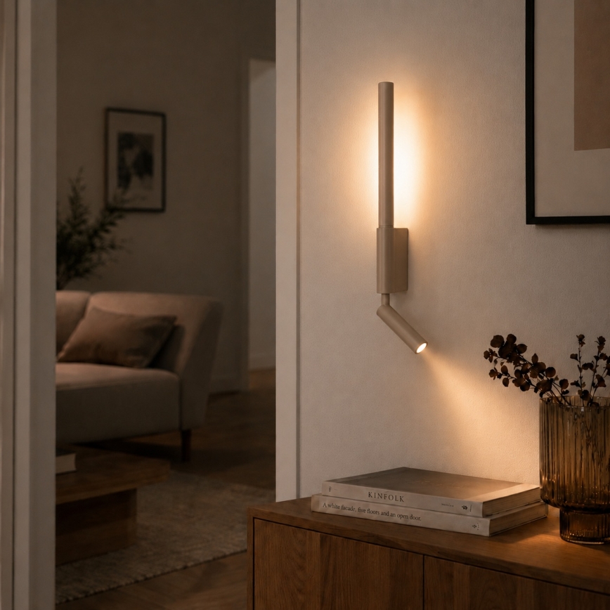 BRILAGI - LED sienas virziena gaismeklis VIXON LED/3W/230V + LED/5W bēšs CRI 90