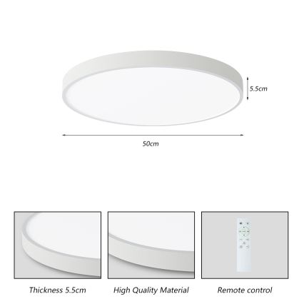 Brilagi - LED aptumšojams griestu gaismeklis POOL SMART LED/60W/230V 50 cm 3000-6000K Wi-Fi Tuya + tālvadība, balts