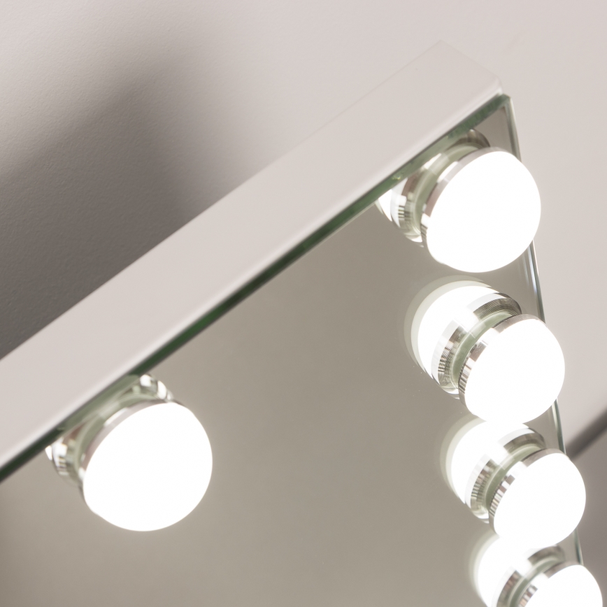 BRILAGI - LED spilgtuma regulējams grima spogulis HOLLYWOOD LED/15W/230V CCT + USB balts