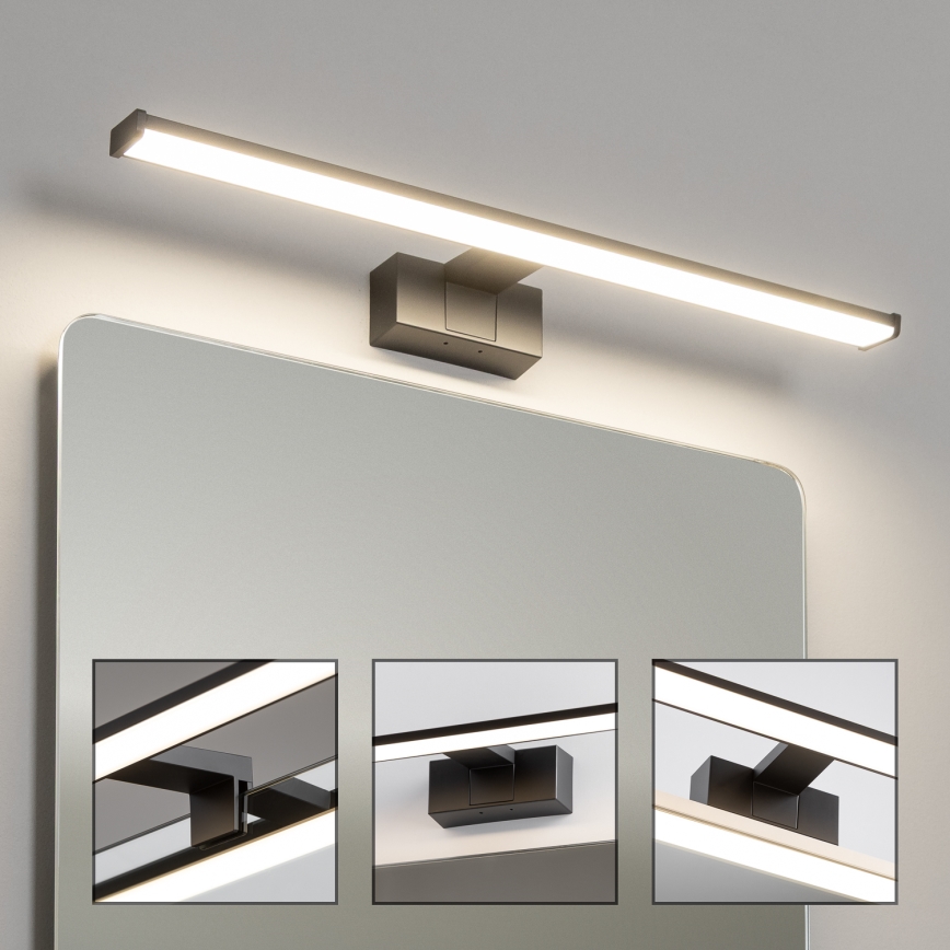 Brilagi - LED spoguļa apgaismojums vannas istabai 3-vienā VESTRA LED/12W/230V 60 cm IP44 melns