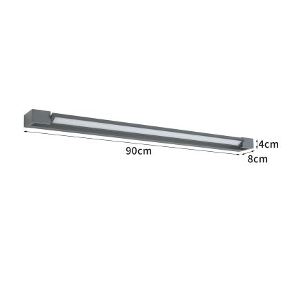 Brilagi - LED vannas istabas spoguļa apgaismojums AQUA LINE LED/24W/230V 90 cm IP44 antracīts