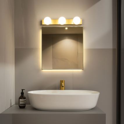 Brilagi - LED spoguļa apgaismojums vannas istabai HOLLYWOOD 3xLED/3W/230V 39 cm IP44 zelta