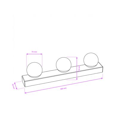 Brilagi - LED spoguļa apgaismojums vannas istabai HOLLYWOOD 3xLED/3W/230V 39 cm IP44 zelta