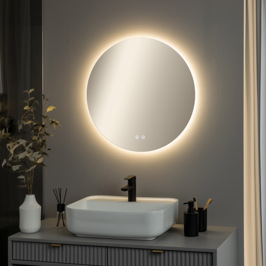 Brilagi - LED vannas istabas spogulis ar apsildi DEMI PRO LED/20W/230V Ø 60 cm IP44 CRI 90 dimējams + CCT