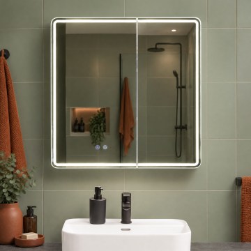 BRILAGI - LED spoguļskapis vannas istabai ar integrētu apgaismojumu NOTO DOUBLE 77x70 cm