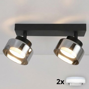 Brilagi - LED Spot gaismeklis AURA LUX 2xGX53/30W/230V melns/dūmains