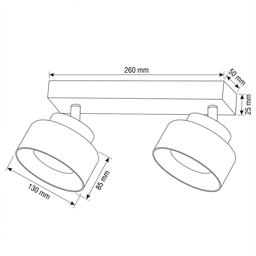Brilagi - LED Spot gaismeklis AURA LUX 2xGX53/30W/230V melns/dūmains