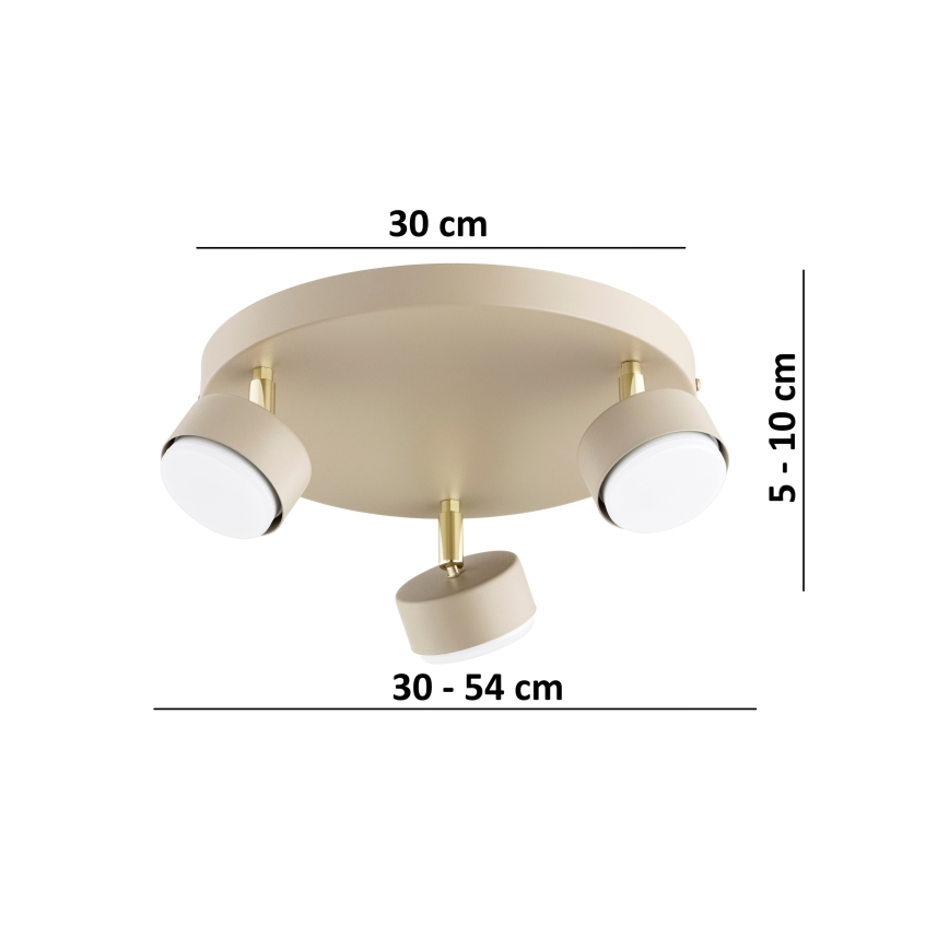 BRILAGI - LED spot gaismeklis MONO 3xGX53/30W/230V bēšs/zeltains