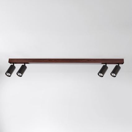 BRILAGI - LED spot gaismeklis SELE 4xGU10/30W/230V + LED/25W melns/ķiršu dekors