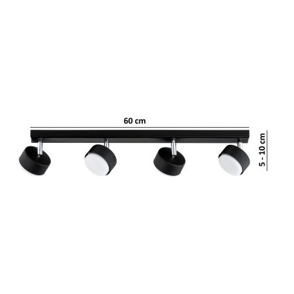 BRILAGI - LED spota gaismeklis MONO 4xGX53/30W/230V melns
