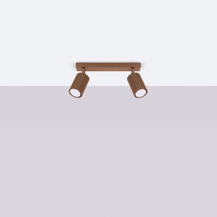 Brilagi - LED spotgaismeklis CRESTO 2x GU10/10W/230V brūns