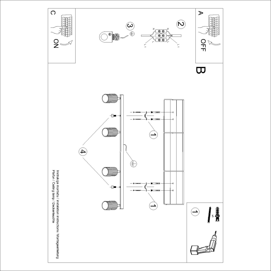 BRILAGI - LED spotgaismeklis CRESTO 4xGU10/10W/230V oranžs
