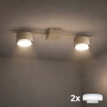 Brilagi - LED spotgaismeklis MONO 2xGX53/12W/230V bēšs
