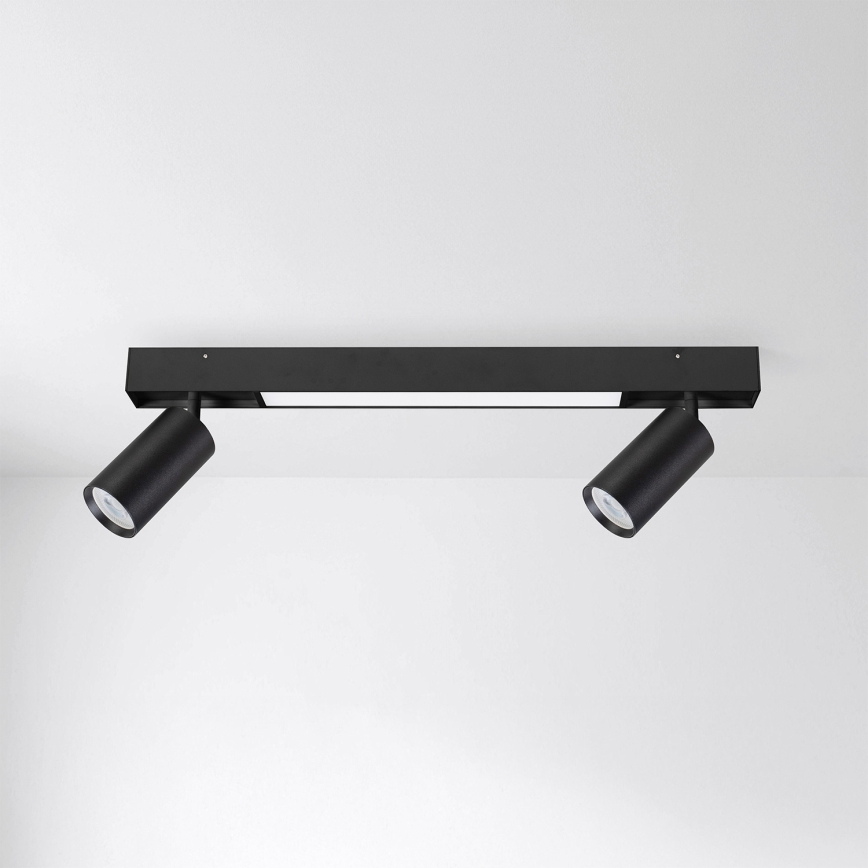 Brilagi - LED spotgaismeklis SELE 2xGU10/30W/230V + LED/15W melns