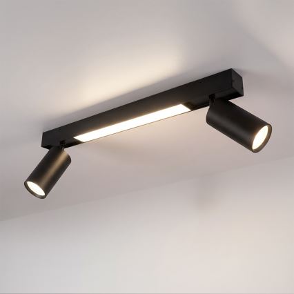 Brilagi - LED spotgaismeklis SELE 2xGU10/30W/230V + LED/15W melns