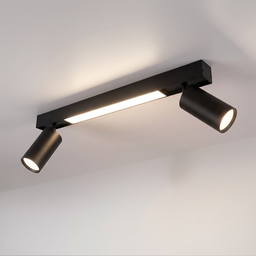 Brilagi - LED spotgaismeklis SELE 2xGU10/30W/230V + LED/15W melns