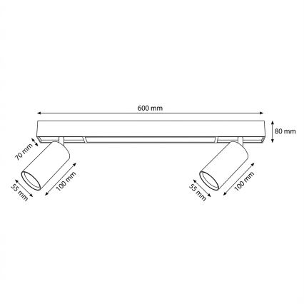 Brilagi - LED spotgaismeklis SELE 2xGU10/30W/230V + LED/15W melns