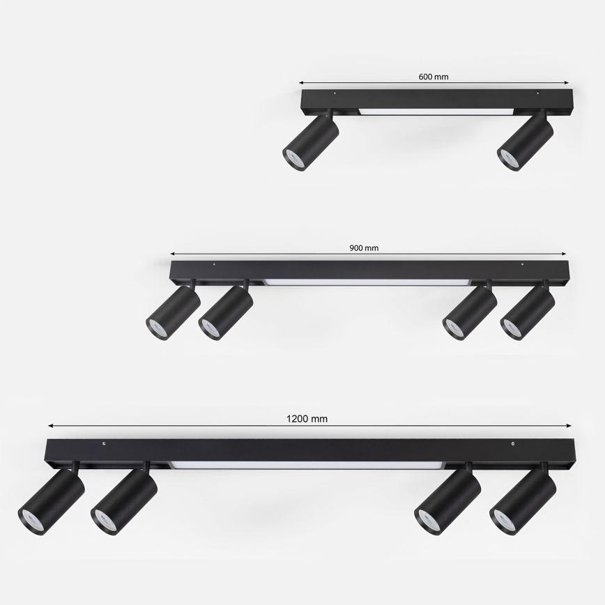 Brilagi - LED spotgaismeklis SELE 2xGU10/30W/230V + LED/15W melns