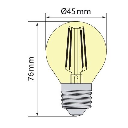Brilagi - LED spuldze FILAMENT CLASIC ONE P45 E27/6,5W/230V 3000K