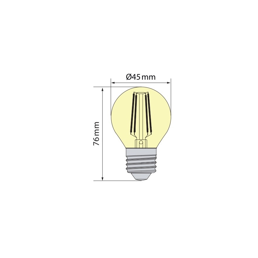 Brilagi - LED spuldze FILAMENT CLASIC ONE P45 E27/6,5W/230V 3000K