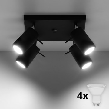 Brilagi -  LED Starmetis ASMUS 4xGU10/7W/230V melna