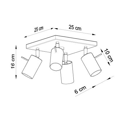 Brilagi -  LED Starmetis ASMUS 4xGU10/7W/230V melna