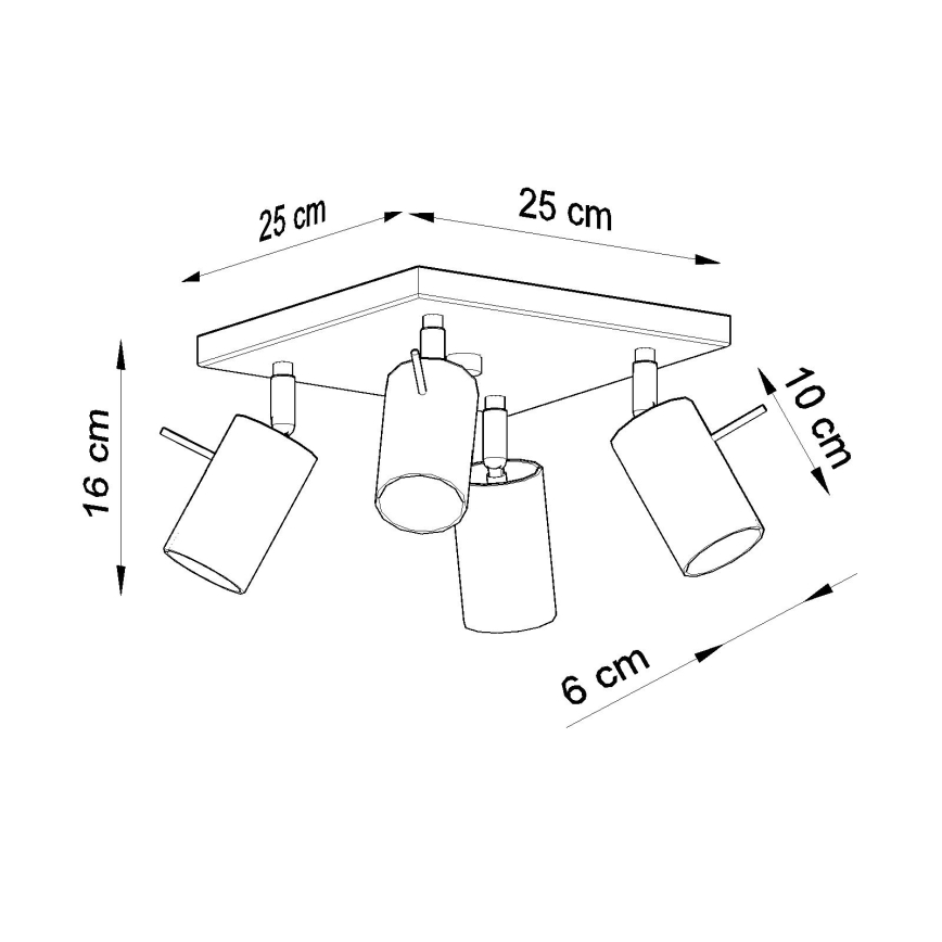 Brilagi -  LED Starmetis ASMUS 4xGU10/7W/230V melna