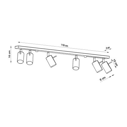 Brilagi -  LED Starmetis ASMUS 6xGU10/7W/230V balta