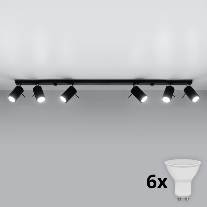 Brilagi -  LED Starmetis ASMUS 6xGU10/7W/230V melna