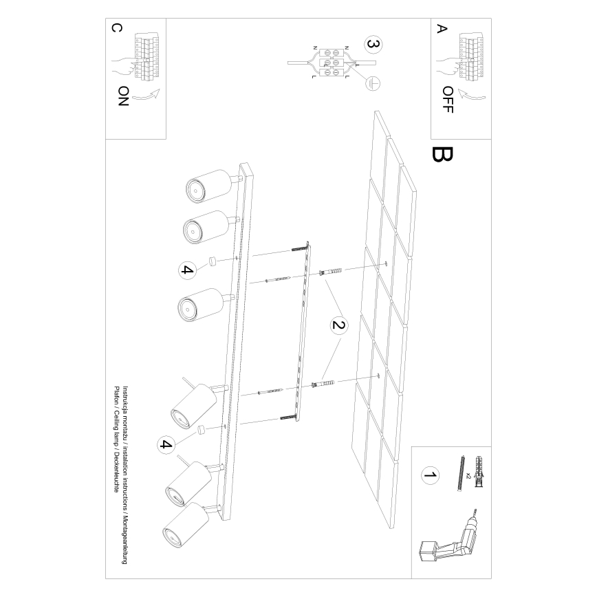 Brilagi -  LED Starmetis ASMUS 6xGU10/7W/230V melna