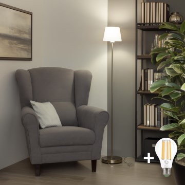 Brilagi - LED stāvlampa CERIA 1xE27/40W/230V Ø 20,5 cm balta/matēts hroms