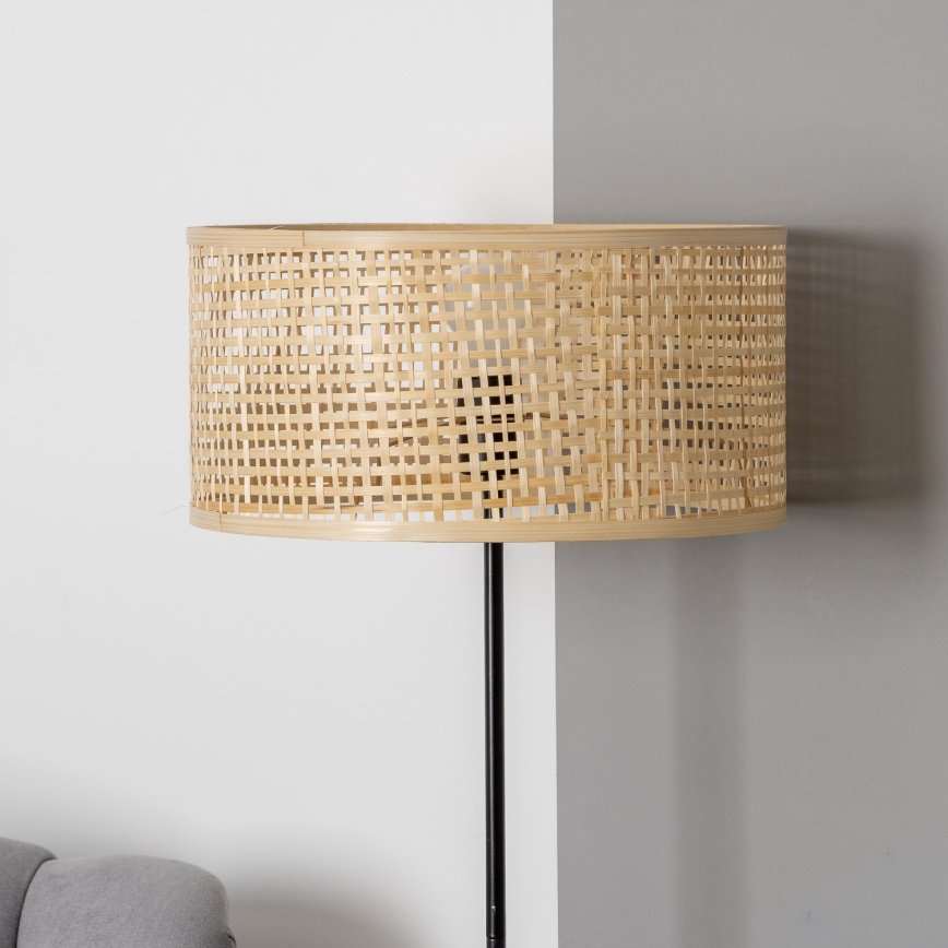 Brilagi - LED stāvlampa CERIA 1xE27/40W/230V Ø 25 cm bambuss/melna