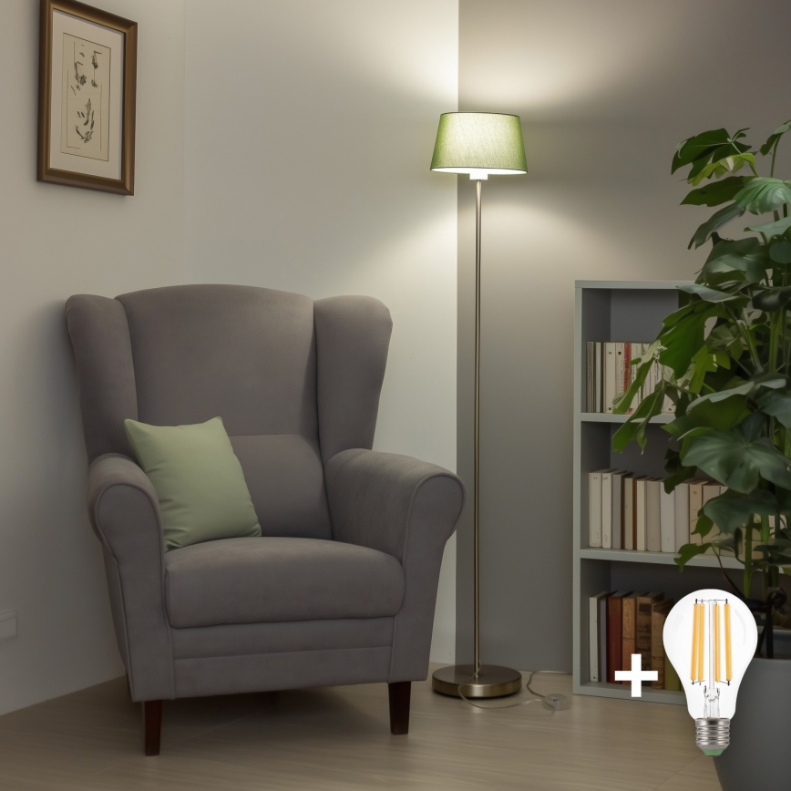 Brilagi - LED stāvlampa CERIA 1xE27/40W/230V Ø 25 cm zaļa/matēts hroms