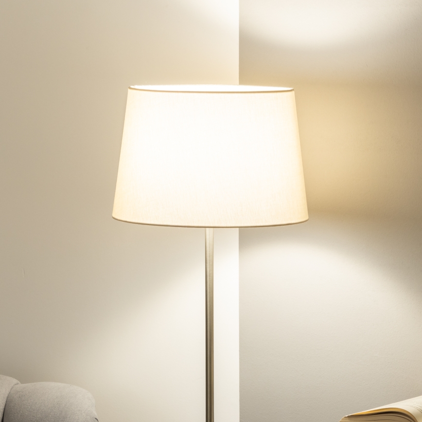 Brilagi - LED stāvlampa CERIA 1xE27/40W/230V Ø 30 cm bēša/matēts hroms
