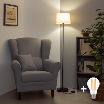 Brilagi - LED stāvlampa CERIA 1xE27/40W/230V Ø 30 cm bēša/melna