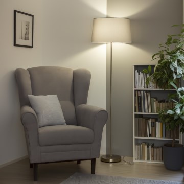 Brilagi - LED stāvlampa CERIA 1xE27/40W/230V Ø 45 cm, pelēka / matēta hroma apdare