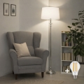 Brilagi - LED stāvlampa CERIA 1xE27/60W/230V Ø 45 cm spīdīgs hroms/balts