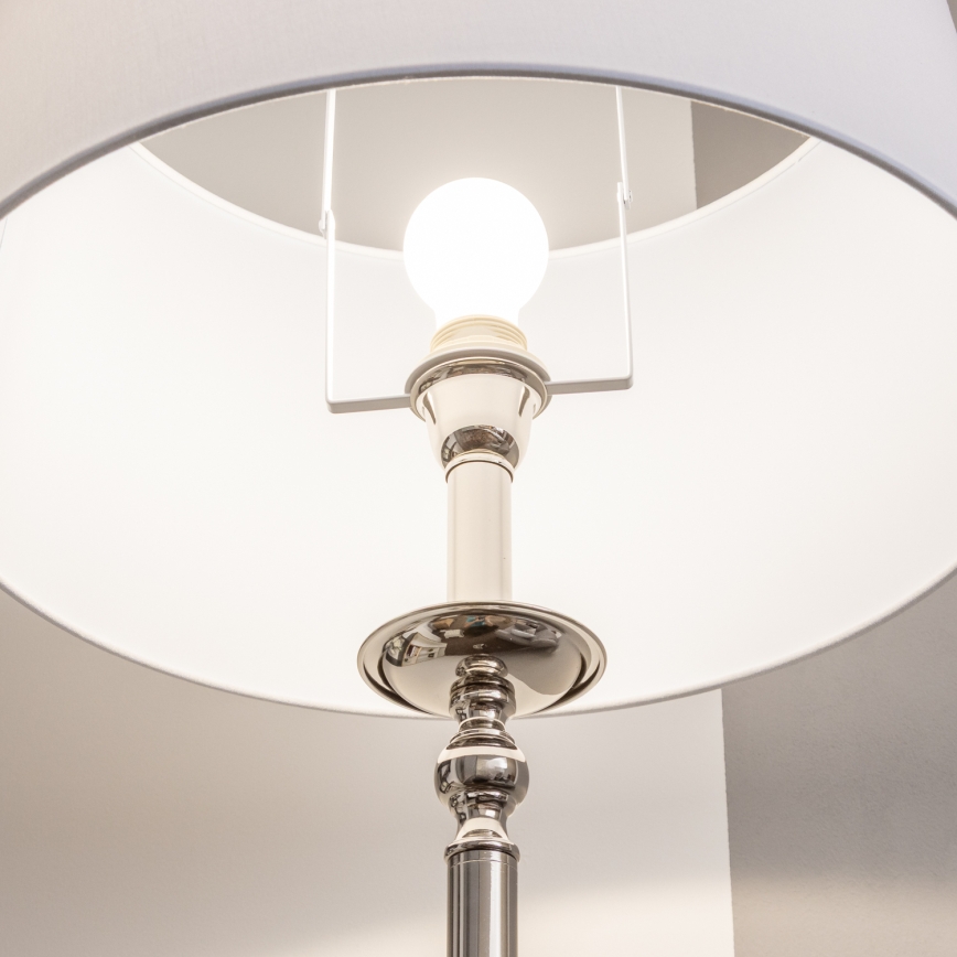 Brilagi - LED stāvlampa CERIA 1xE27/60W/230V Ø 45 cm spīdīgs hroms/balts