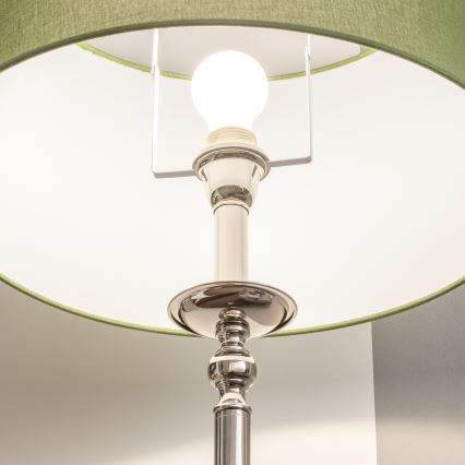 Brilagi - LED stāvlampa CERIA 1xE27/60W/230V Ø 45 cm spīdīgs hroms/zaļa