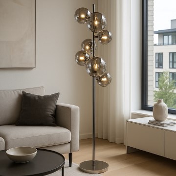 Brilagi - LED stāvlampa MILLA 7xG9/3W/230V melns hroms/dūmakains