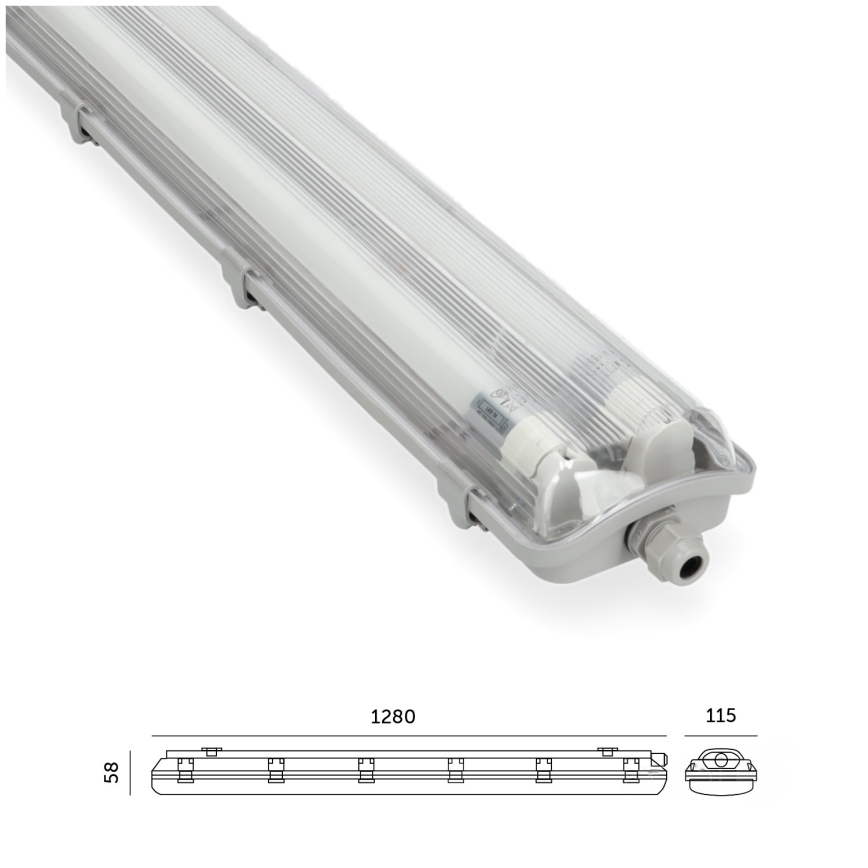 BRILAGI - LED tehniska putekļuizturīga fluorescējoša luminārija OPTIMA T8 2xG13/18W/230V 6500K IP65 128 cm