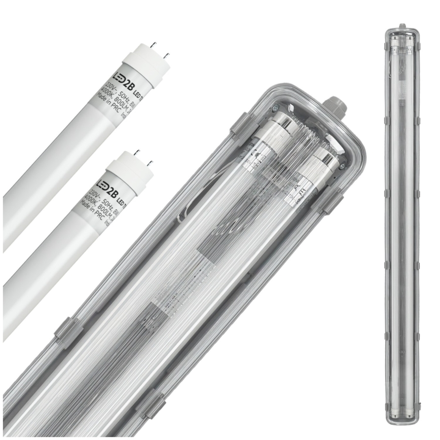 BRILAGI - LED tehnisks putekļuizturīgs T8 fluorescējošais gaismeklis OPTIMA T8 2xG13/18W/230V 4000K IP65 128 cm - palete 110 gab.