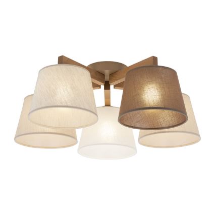 BRILAGI - LED uz virsmas montējamā lustra LATTE SABIA 5xE27/15W/230V priede/miks